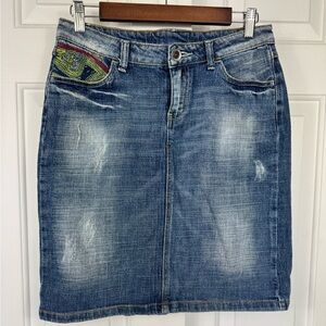 VTG Fiocchi Denim Pencil Skirt Women’s Size Small/ 28 Y2K‎ 2000 Made In Italy